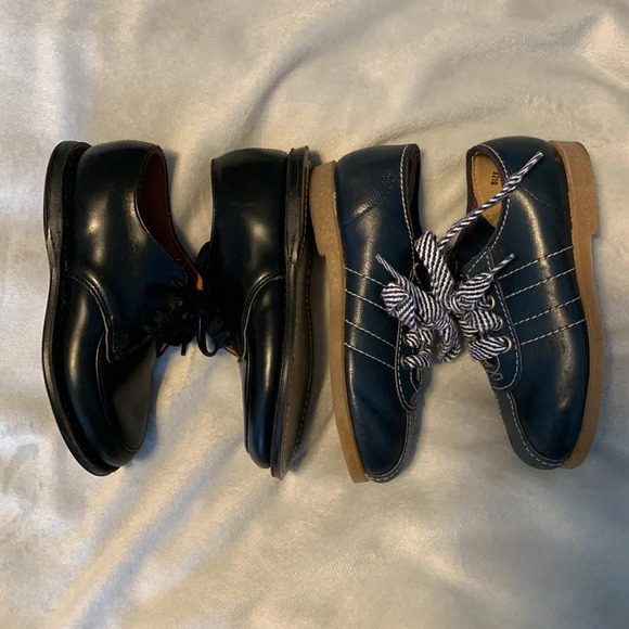 Vintage little boys shoes mother goose blue leather sneakers red goose black 6.5 - Picture 3 of 11